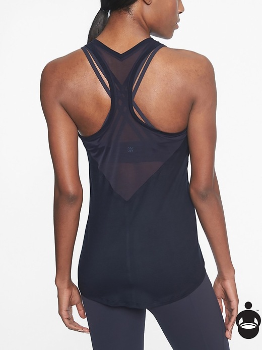 Athleta Mesh Chi Tank Navy