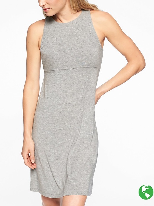 Athleta Santorini High Neck Solid Dress Grey Heather