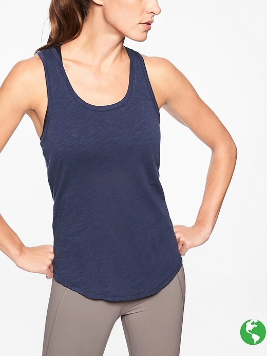 Athleta Organic Daily Racerback Tank Dress Blue