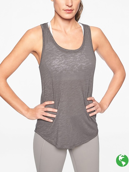 Athleta Organic Daily Racerback Tank Silver Bells