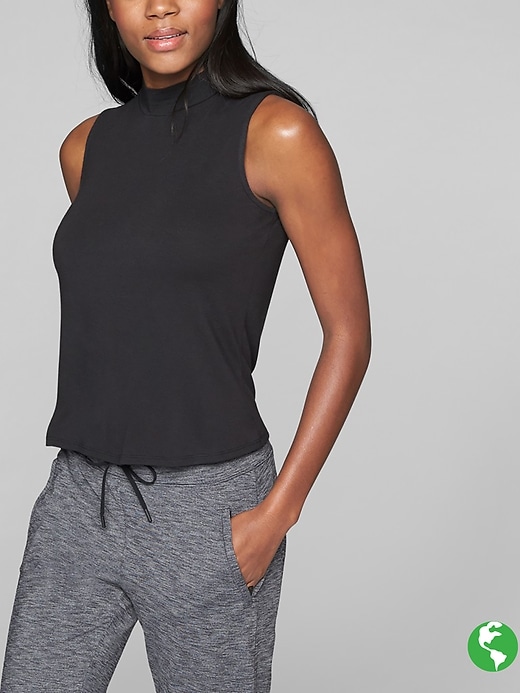 Athleta Threadlight Turtleneck Tank Black