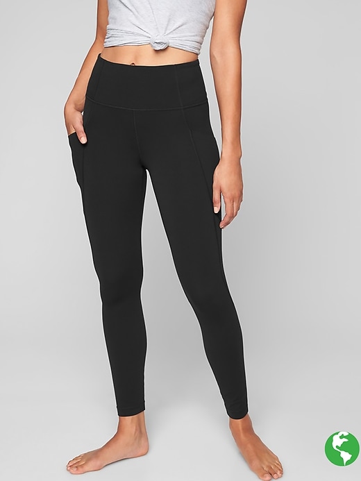 Athleta Stash Pocket Salutation Tights Black