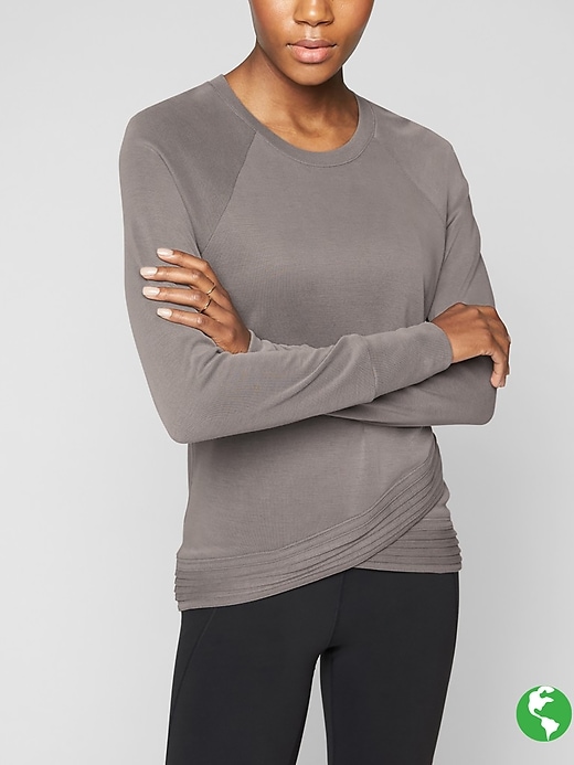 Athleta Serenity Criss Cross Sweatshirt Silver Bells