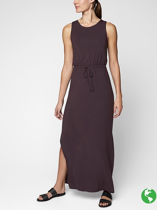 Athleta Keyhole Maxi Dress Wild Raisin