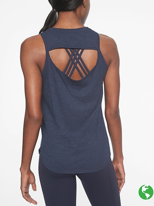 Athleta Organic Daily Cowl Tank Navy