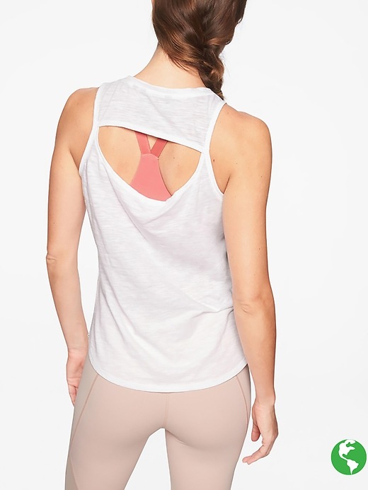 Athleta Organic Daily Cowl Tank Bright White