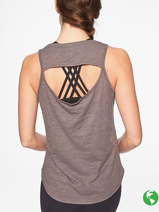 Athleta Organic Daily Cowl Tank Silver Bells
