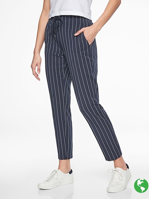 Athleta Stripe Midtown Ankle Blue Stripe