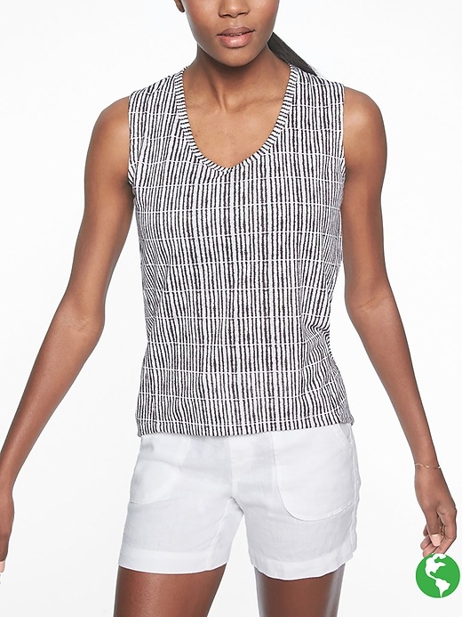 Athleta Breezy Muscle Print Bright White/ Black