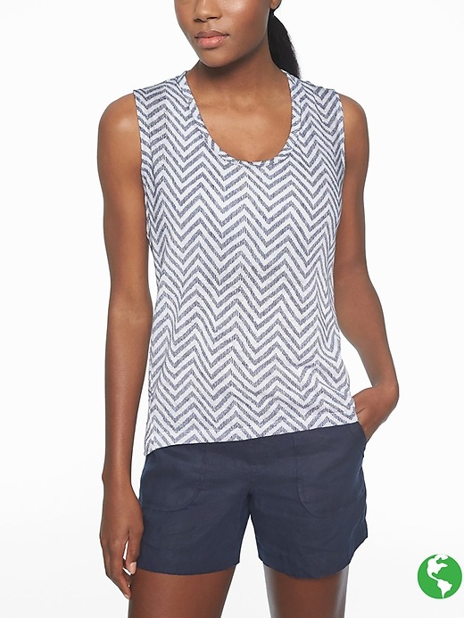 Athleta Breezy Muscle Print Navy