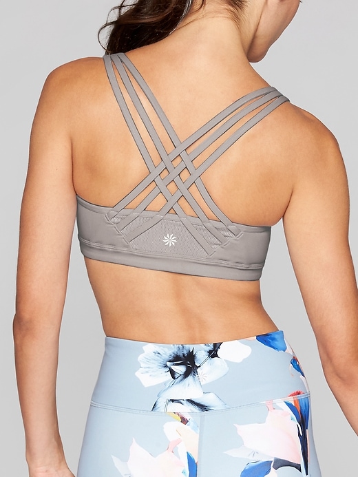 Athleta Fully Focused Bra Silver Grey