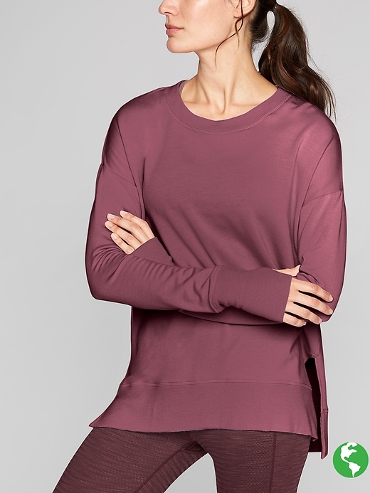Athleta Coaster Luxe Sweatshirt Crushed Berry