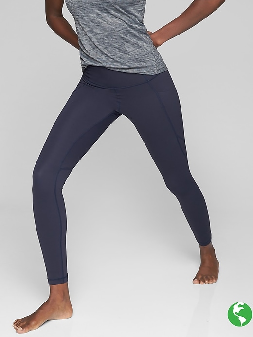 Athleta Stash Pocket Salutation Tights Navy