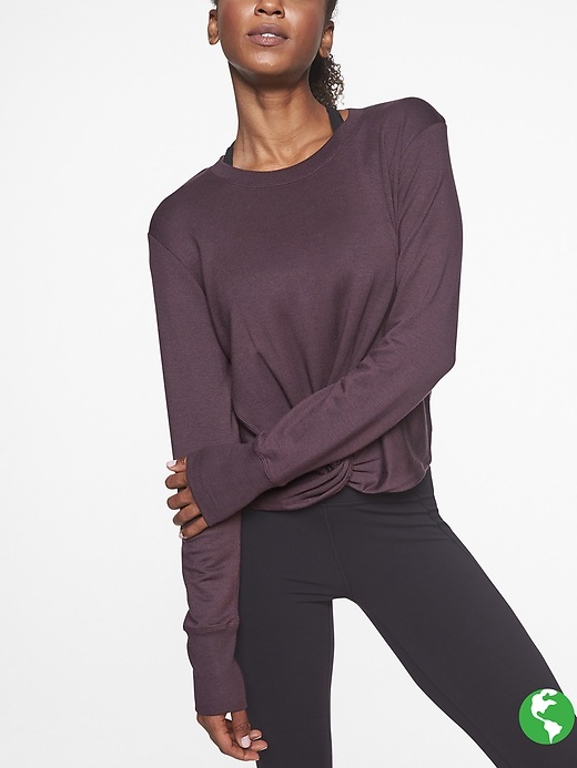 Athleta Twist Front Sweatshirt Wild Raisin