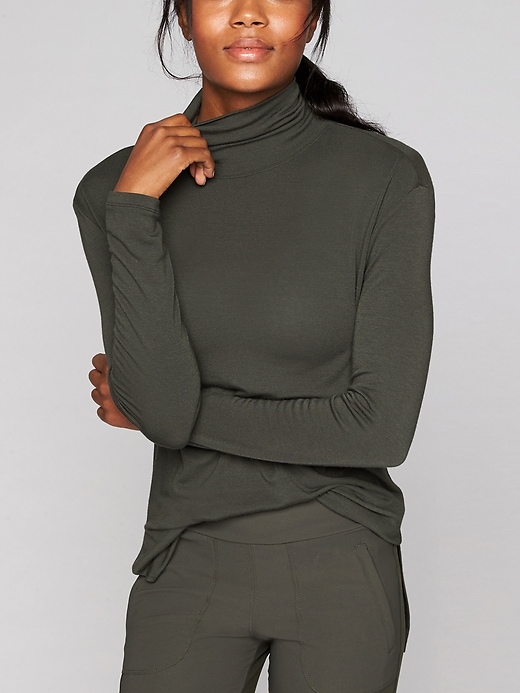 View large product image 1 of 1. Threadlight Layering T-Neck Long Sleeve