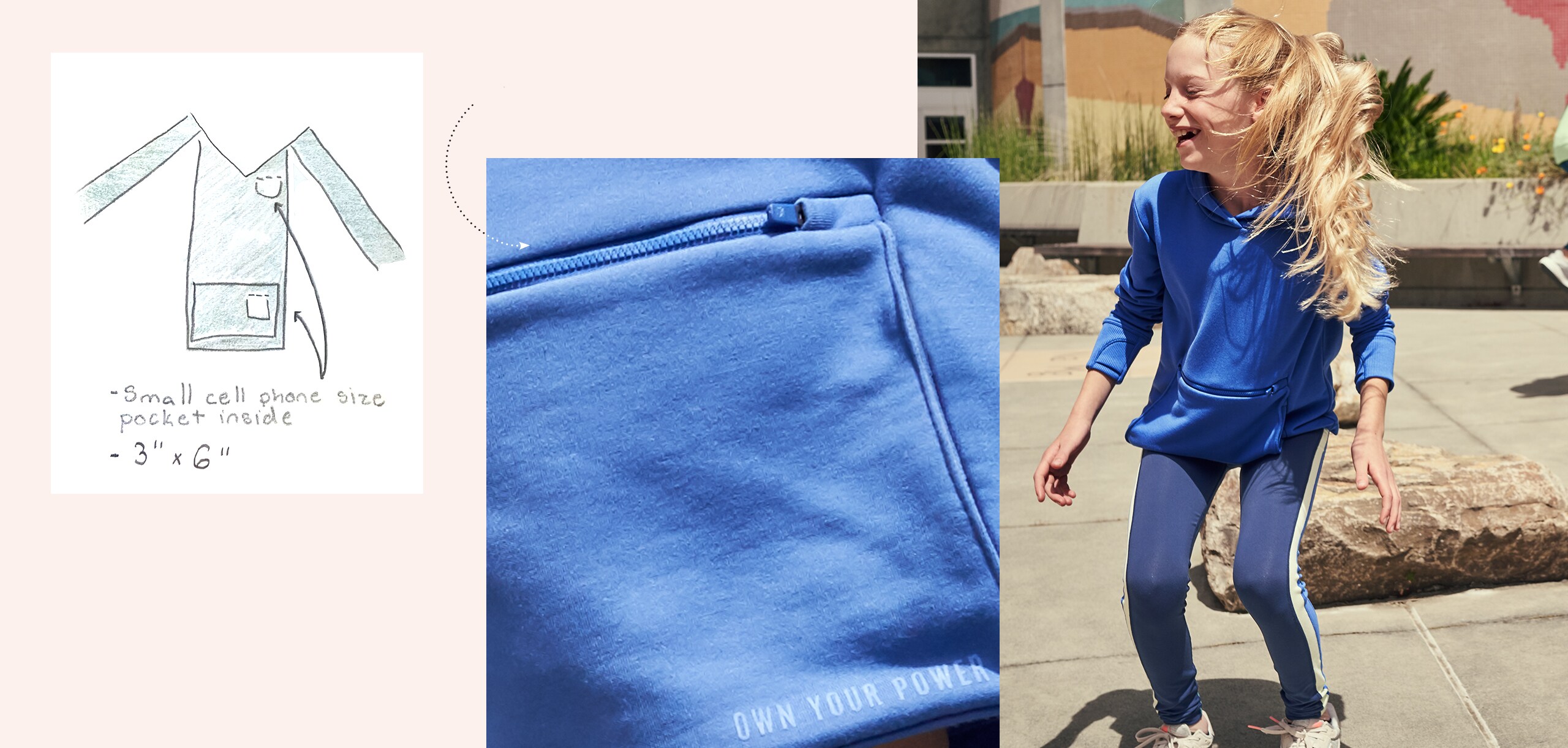A sketch of the blue sweatshirt that Sabrina designed for diabetes