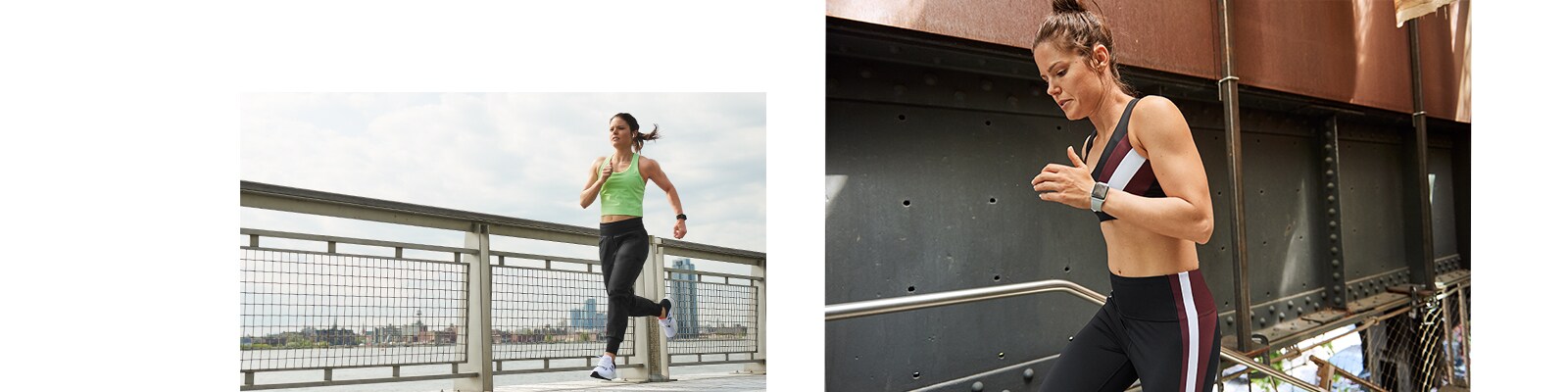 jenna arndt wearing athleta tops and bottoms and running in NYC