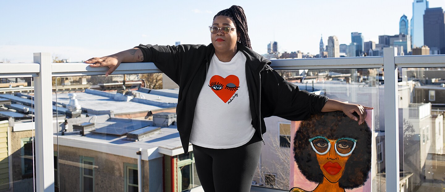 Kendra Dandy wearing your womens signature shirt