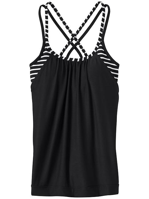 1 of 8 showing, with the color Black/White of product Stripes Hidden Agenda Tank