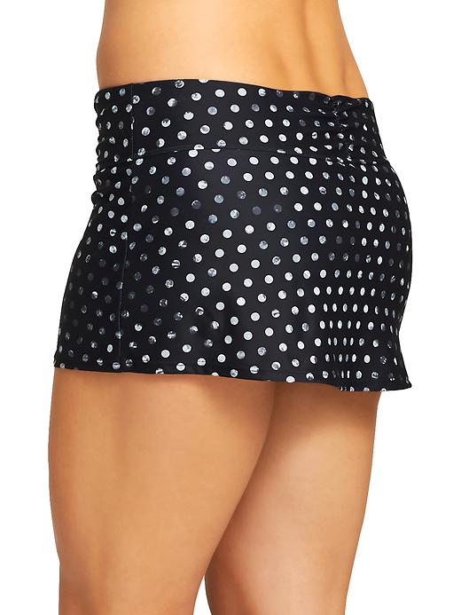 View large product image 2 of 2. Dot Shirred Band Swim Skirt