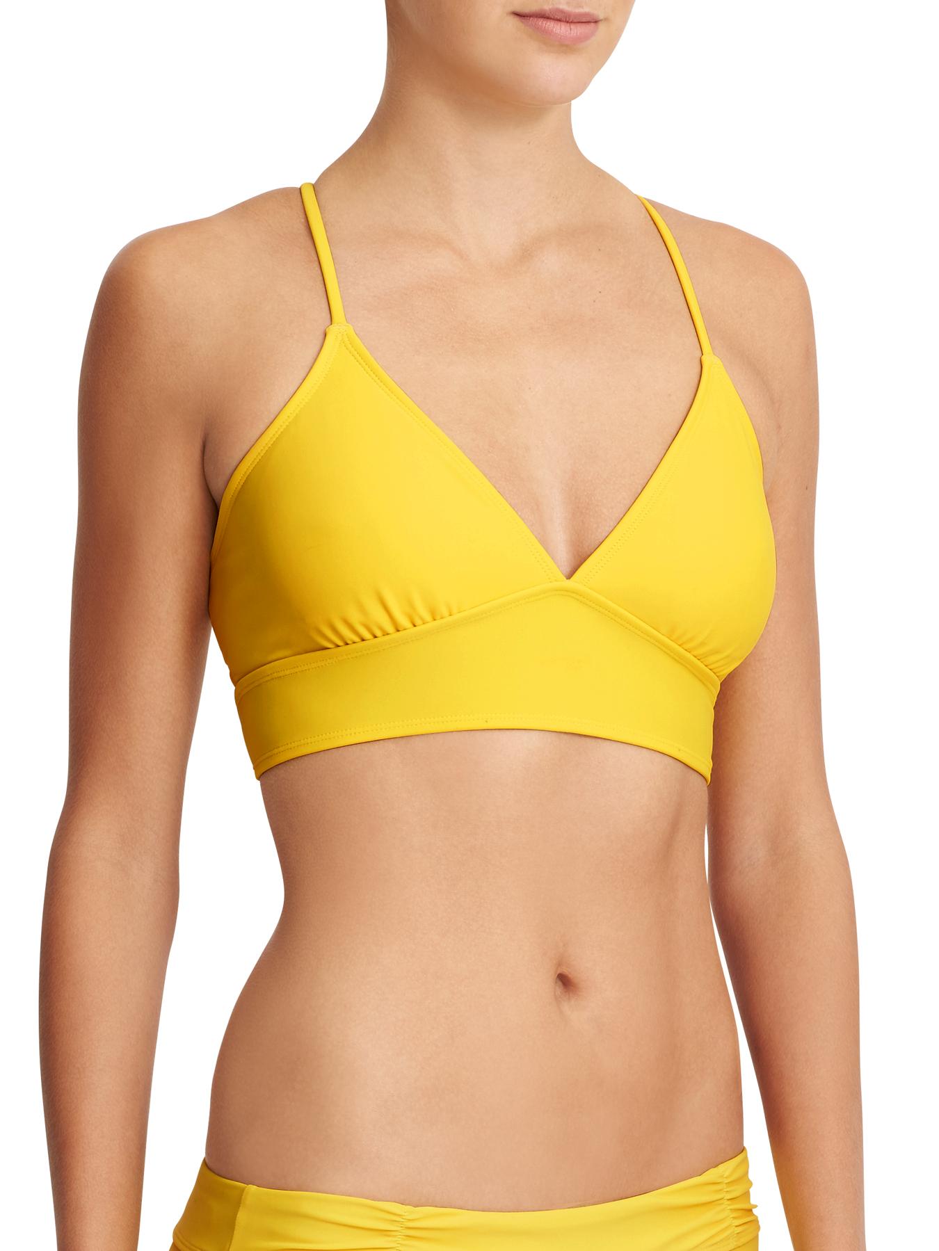 Cut-Out Racerback Bikini Top | Neon Yellow