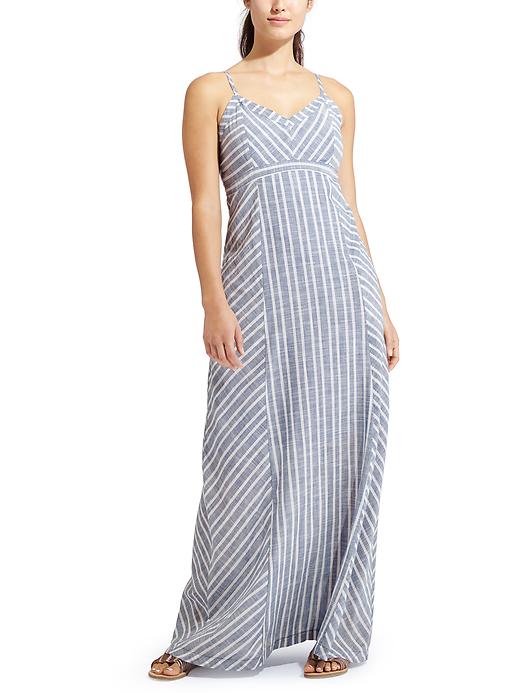 chinese dress ladies Eliza Striped Maxi Dress  Teal Poppy