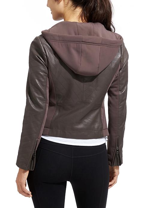 Athleta Fog City Leather Jacket size buy Medium