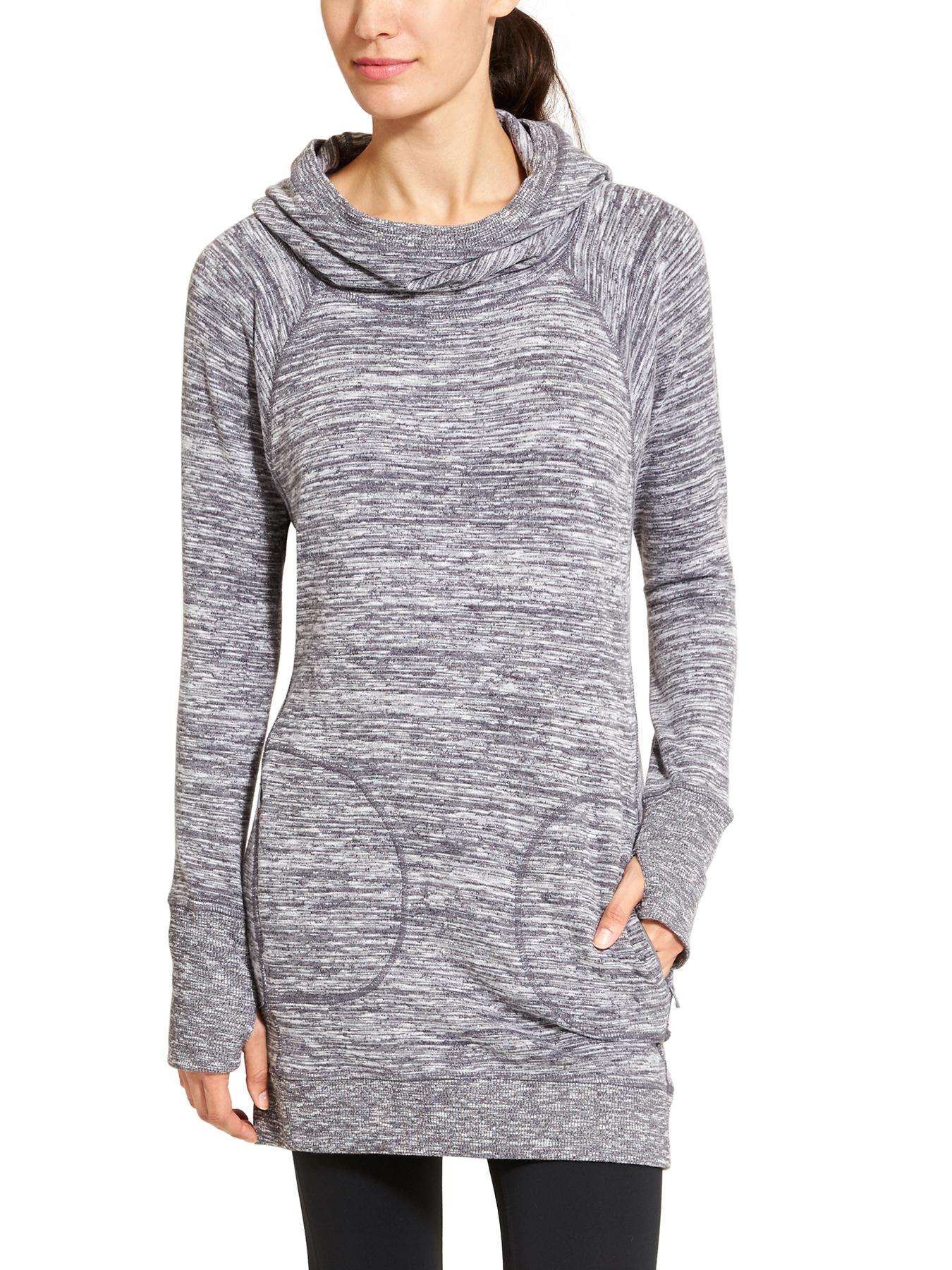 Athleta Bliss Hoodie Sweatshirt Dress In Gray Size Small