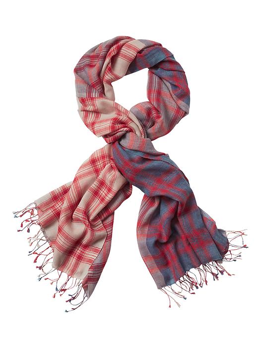 View large product image 1 of 2. Plaid Lightweight Scarf