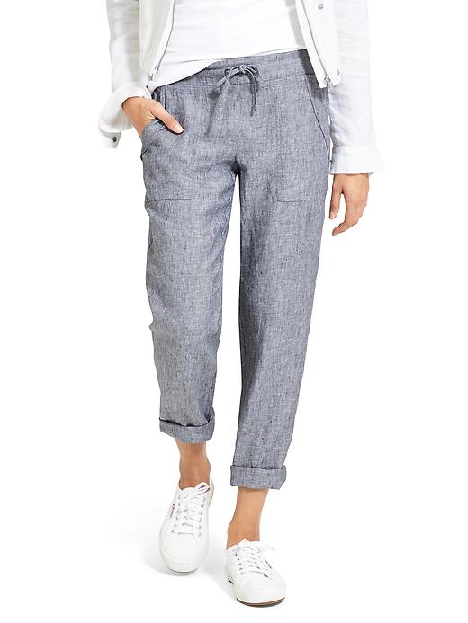 View large product image 1 of 2. Linen Ankle Pant