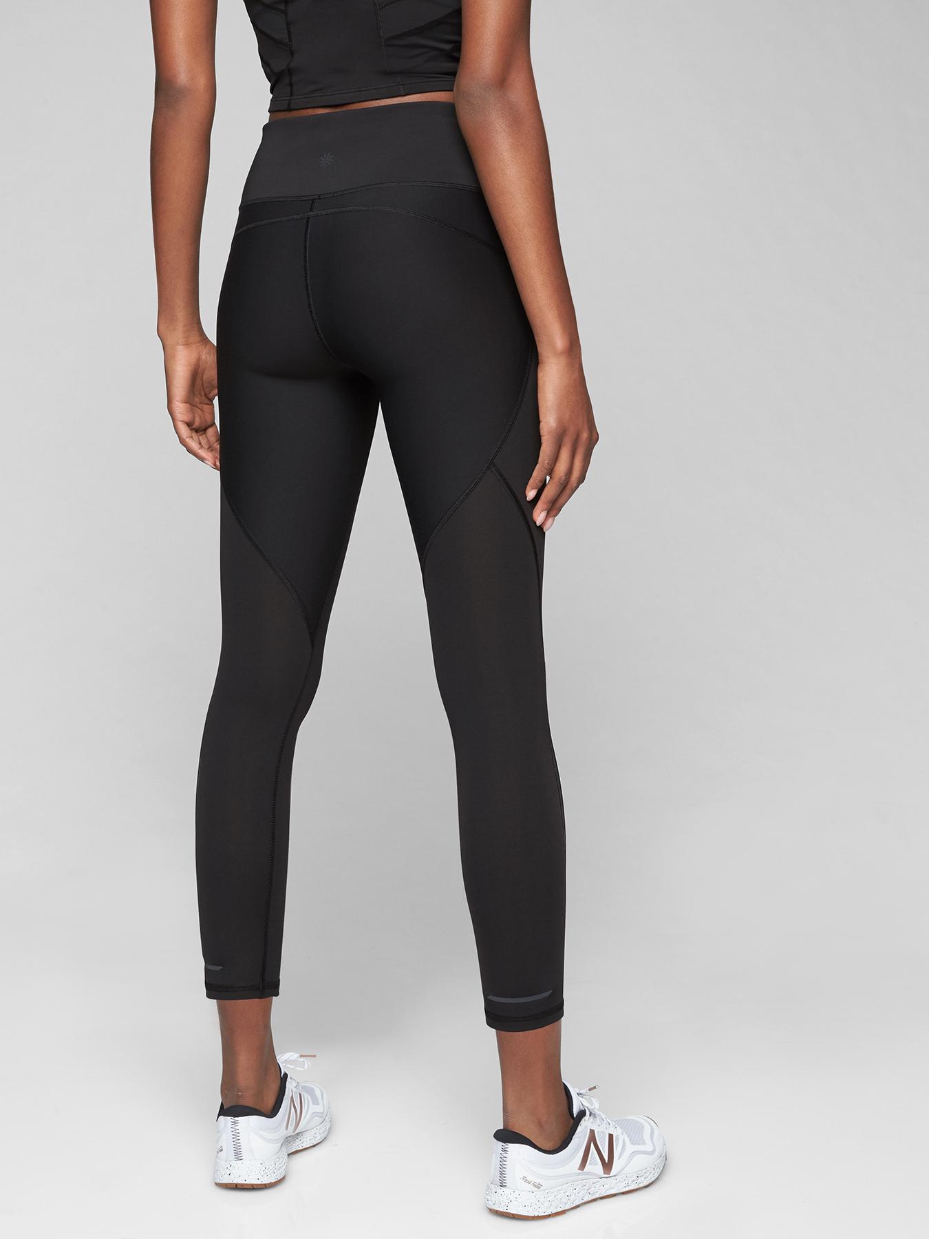 Athleta stealth mesh 7/8 tight leggings size XS