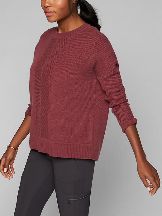 Athleta Small shops S Red Vital V-Neck Wool Cashmere Pullover Sweater Tunic MSRP $189