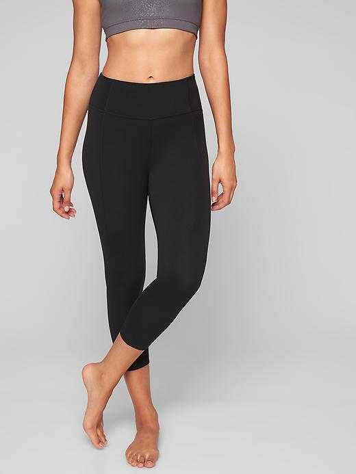 1 of 8 showing, with the color Black of product Mid Rise Salutation Capri