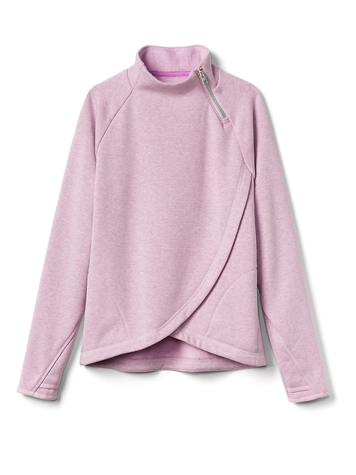 1 of 8 showing, with the color Lotus Pink Heather of product Athleta Girl Cozy Karma Wrap