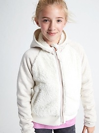 View large product image 3 of 3. Athleta Girl Sherpa Full Zip Jacket
