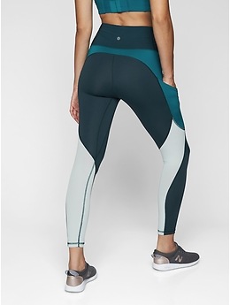 Athleta Womens Colorblock Mesh Striped Stretch Capri Leggings Blue Pur -  Shop Linda's Stuff