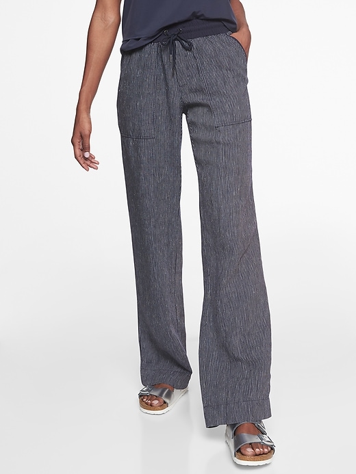 Image number 1 showing, Stripe Bali Linen Trouser