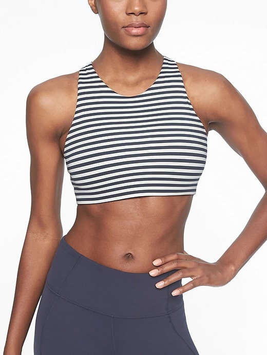 View large product image 2 of 3. Stripe High Neck Bra
