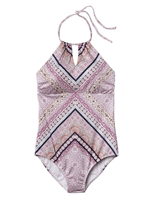 Aqualuxe Print High Neck Keyhole One Piece | Athleta