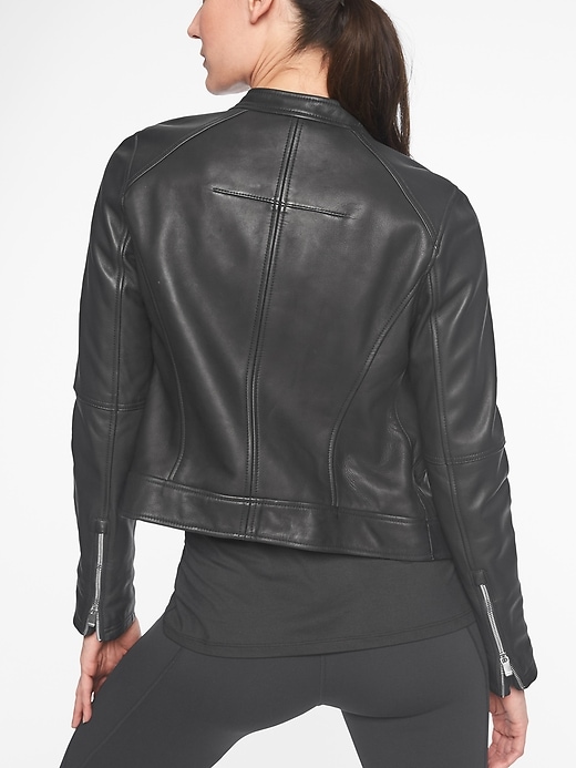 View large product image 2 of 3. Leather Moto Jacket
