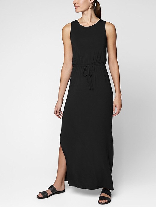 1 of 8 showing, with the color Black of product Keyhole Maxi Dress
