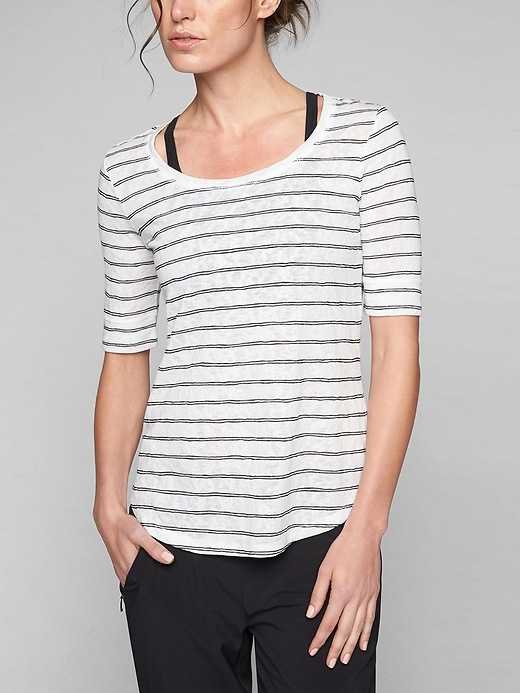 View large product image 1 of 2. Stripe Breezy Tee