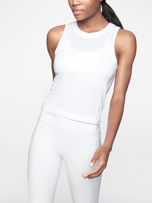 View large product image 1 of 1. Renew High Hip Length Ribbed Tank