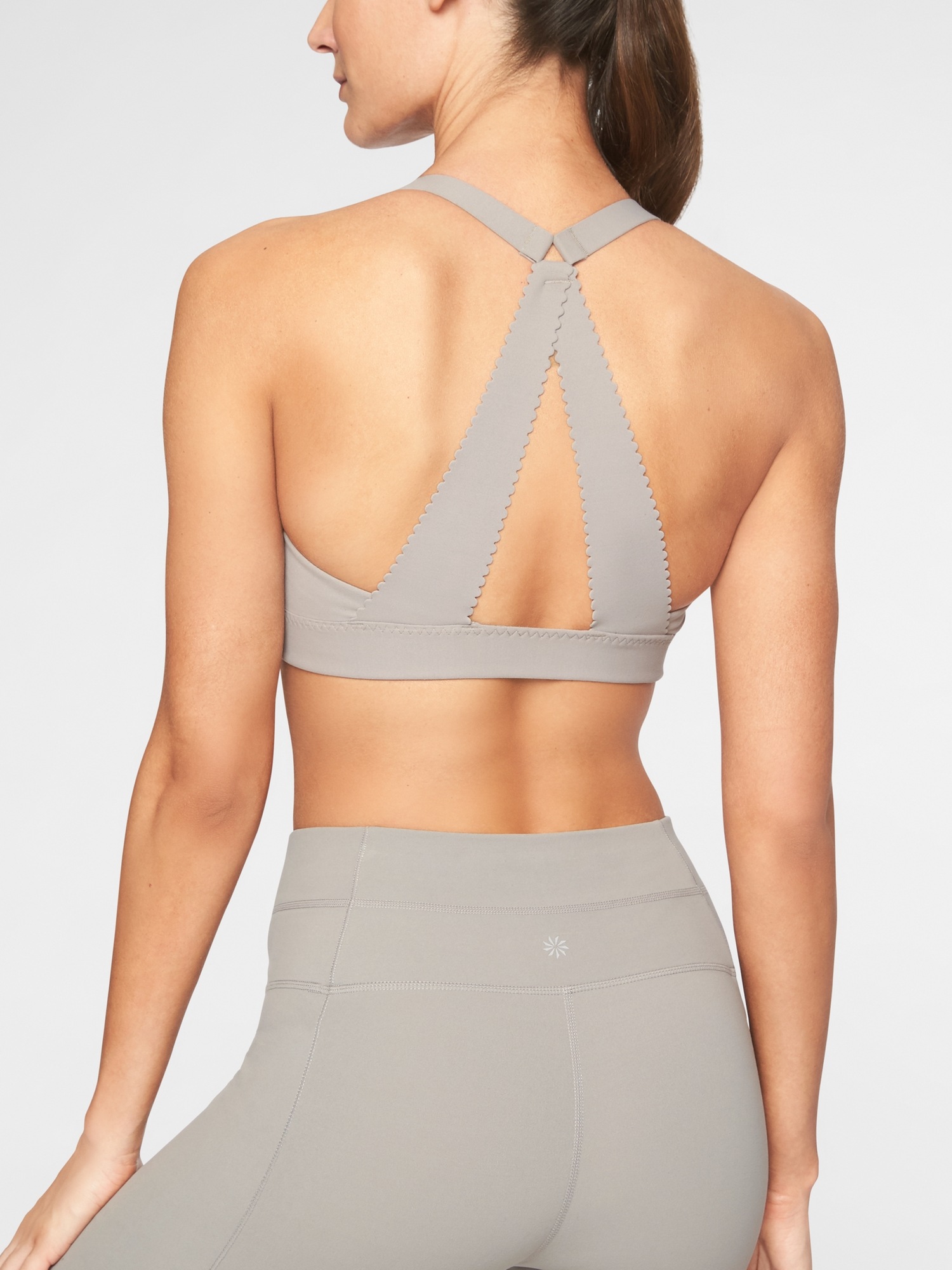 Athleta Set: Quail Elation Scallop Capri Leggings & Hyper Focused Scalloped Bra hotsell