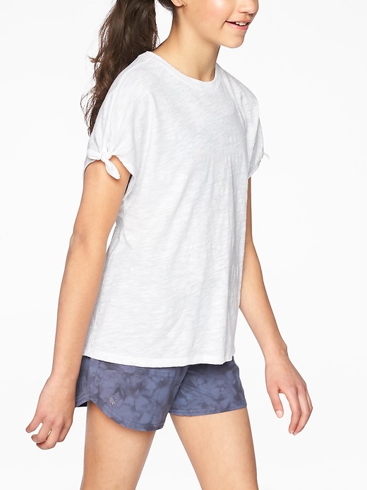 View large product image 1 of 1. Athleta Girl Tie Sleeve Tee