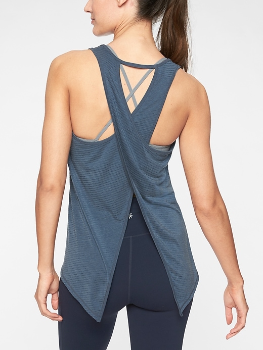 View large product image 1 of 1. Essence Texture Tie Back Tank