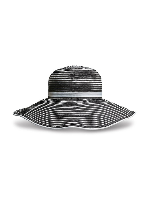 View large product image 1 of 1. Wide Brim Ribbon Hat