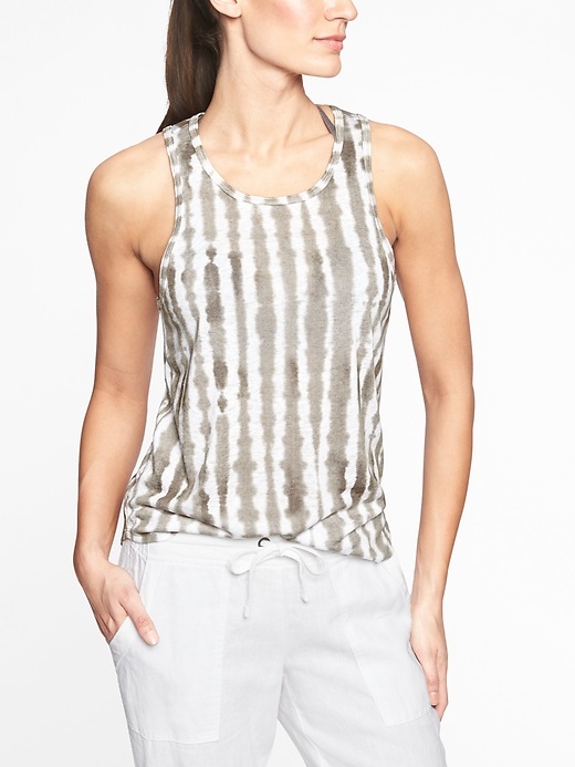View large product image 1 of 1. Breezy Printed Cutout Tank