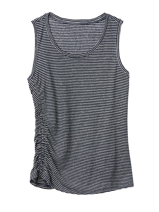 Image number 4 showing, Linen Striped Ruched Tank