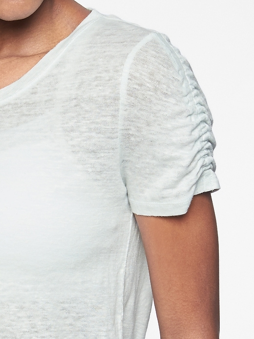 Image number 3 showing, Linen Ruched Tee